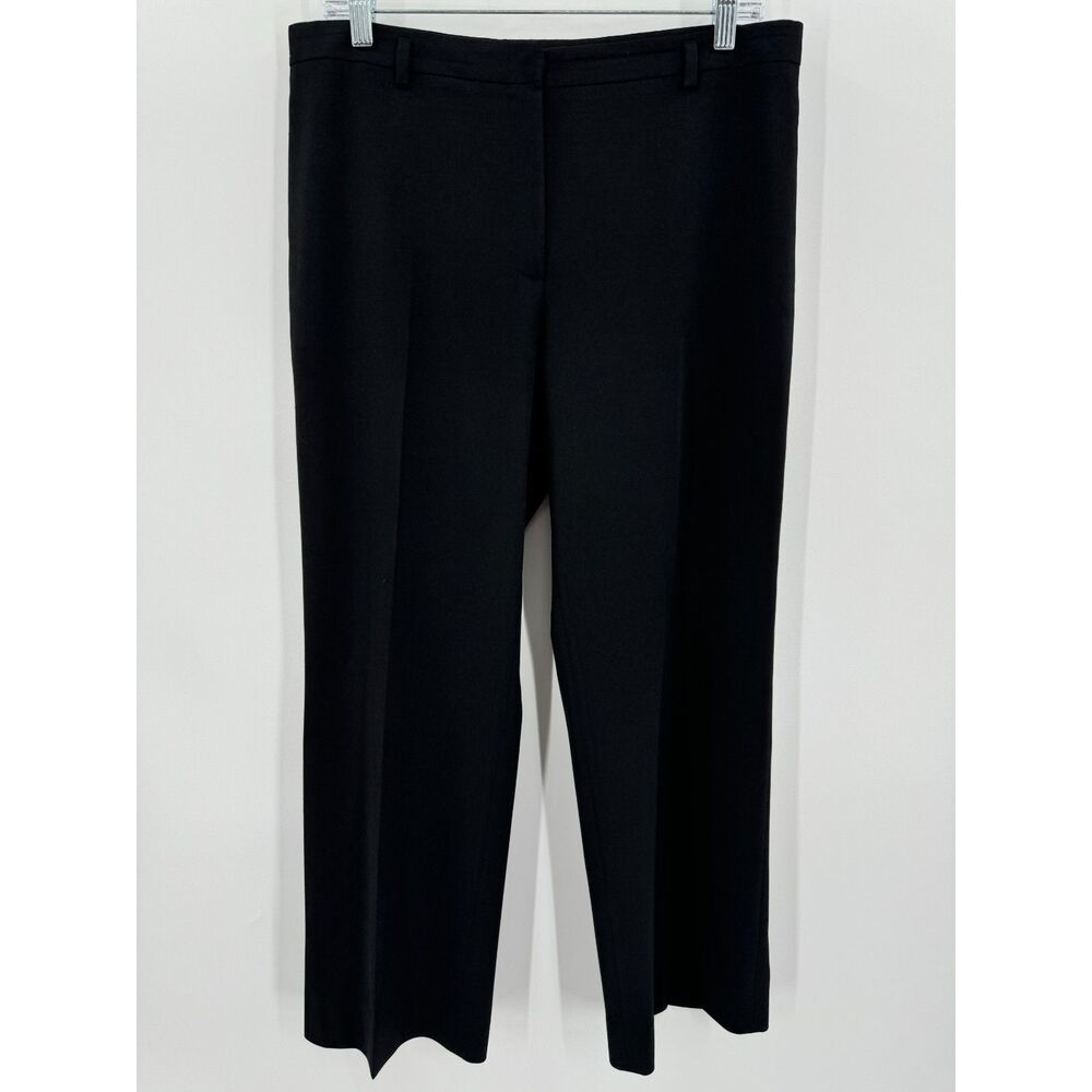 WOLFORD Black Wool Mix Pleated Slacks Trousers Size 12